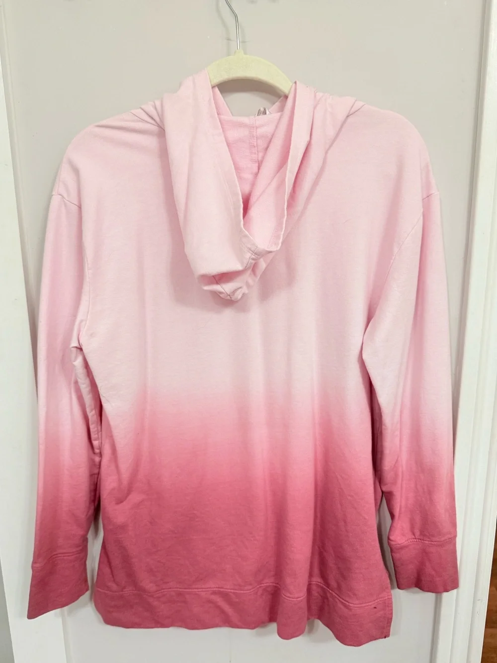 RBX Pink Ombre Pullover Thin Hoodie Women’s L Kangaroo Pocket